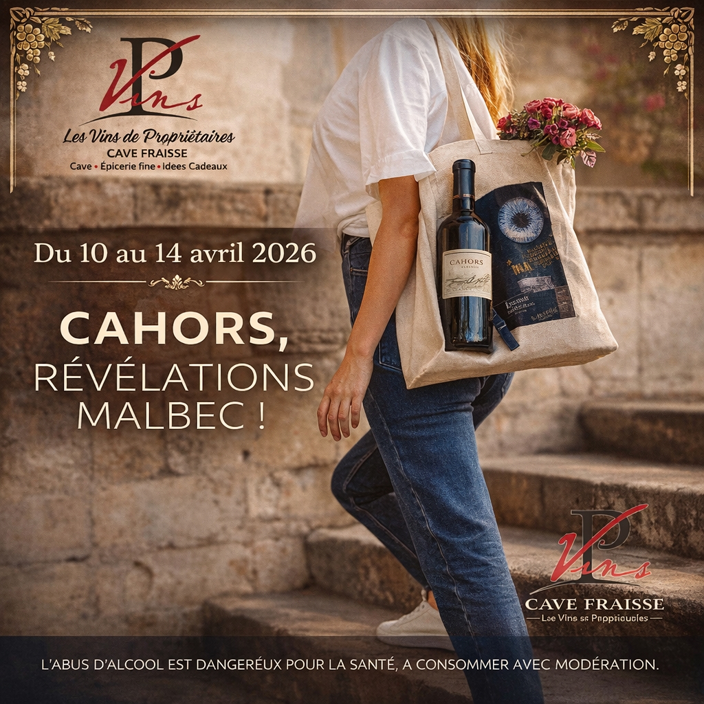 Dégustation Cahors Révélations Malbec du 10 au 14 avril 2026 à la Cave Fraisse Audincourt
